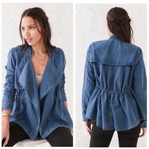 SILENCE + NOISE Chambray Peplum Blazer Jacket S 💙